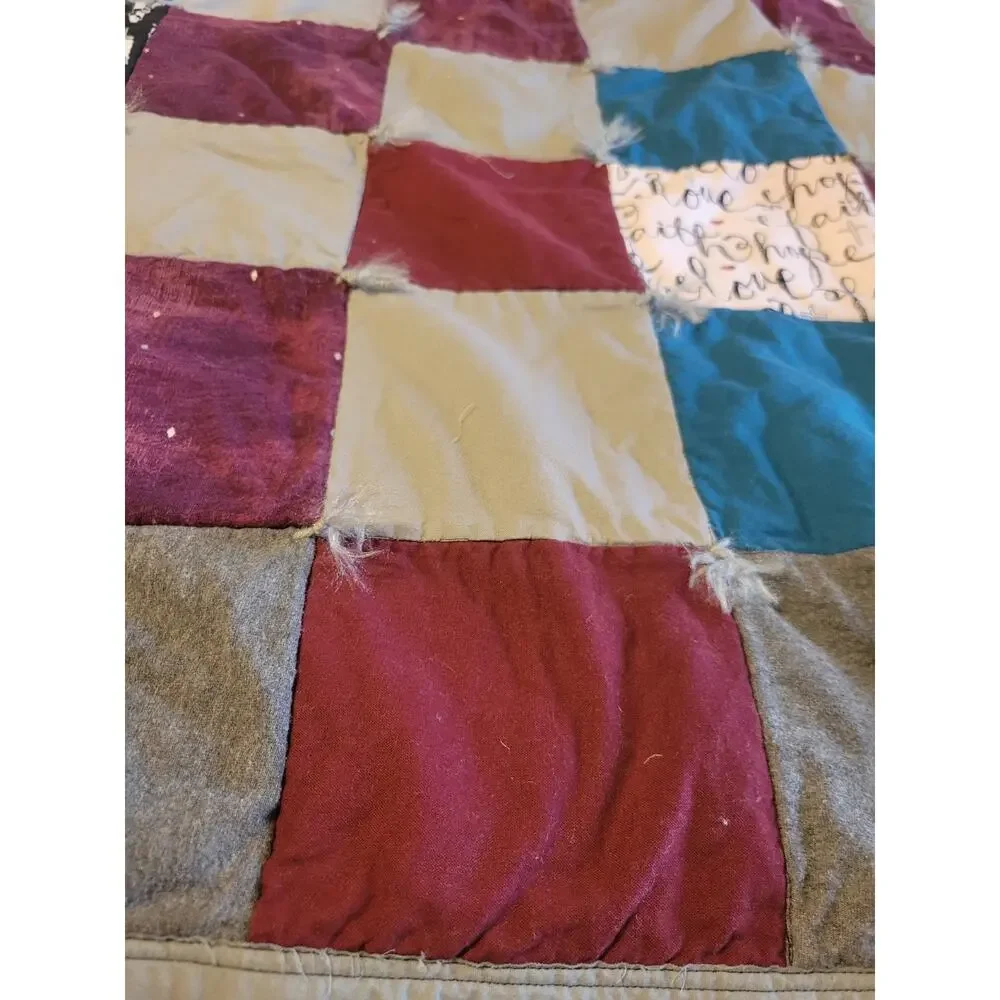 Patchwork Throw Lap Blanket Quilted Granny Square Cottage Home Decor 47.5